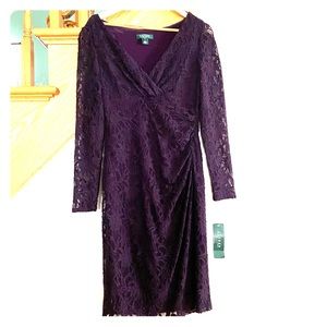 Lauren Lace Dress Raisin Size 10